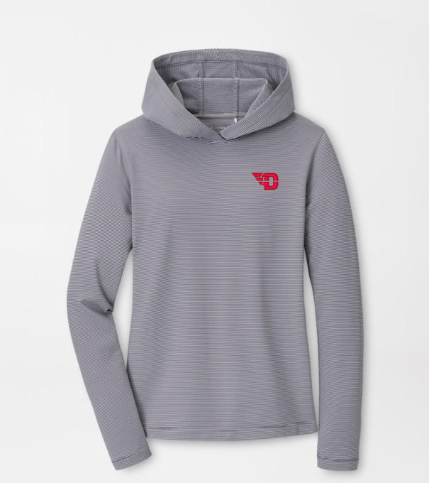 University of Dayton Women's Pine Sugar Stripe Performance Hoodie in Iron