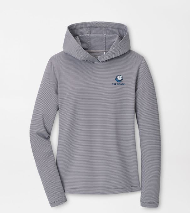 The Citadel Women's Pine Sugar Stripe Performance Hoodie in Iron