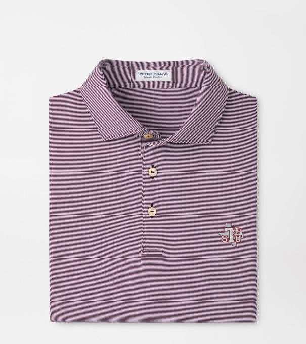 Texas Southern Jubilee Stripe Performance Polo in Maroon3