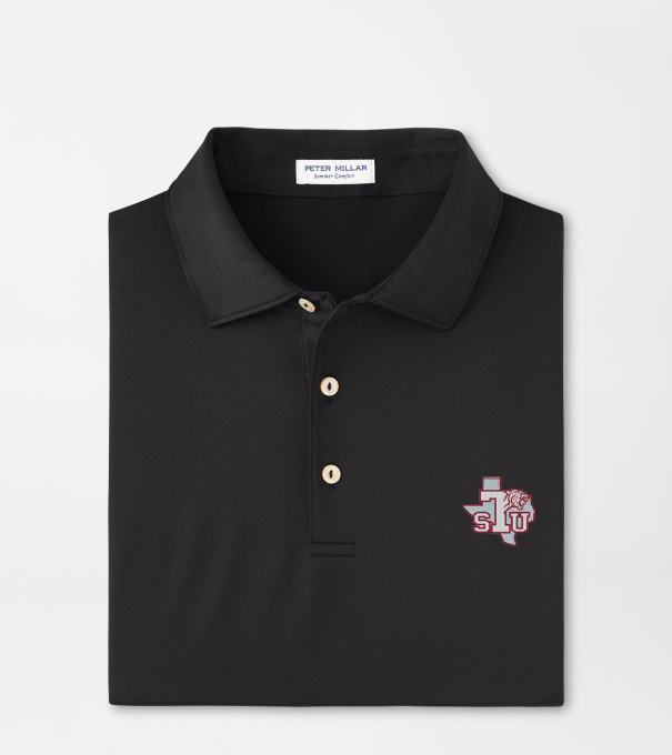 Texas Southern Solid Performance Jersey Polo in Black