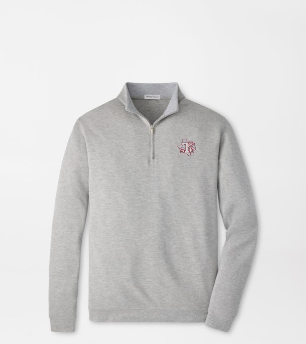 Texas Southern Crown Comfort Quarter-Zip Pullover in Light Grey