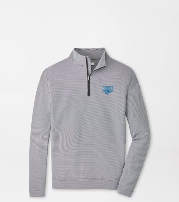 Fayettville State Perth Sugar Stripe Performance Quarter-Zip in Black/White