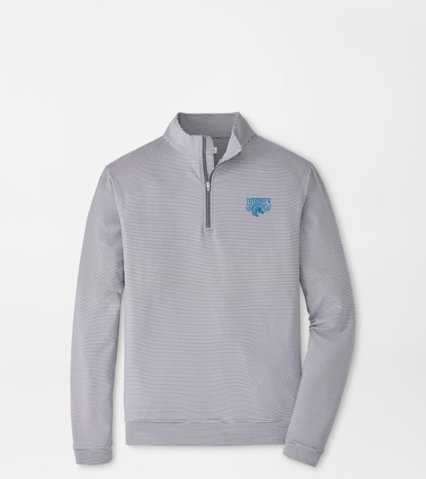 Fayettville State Perth Sugar Stripe Performance Quarter-Zip in Iron/White