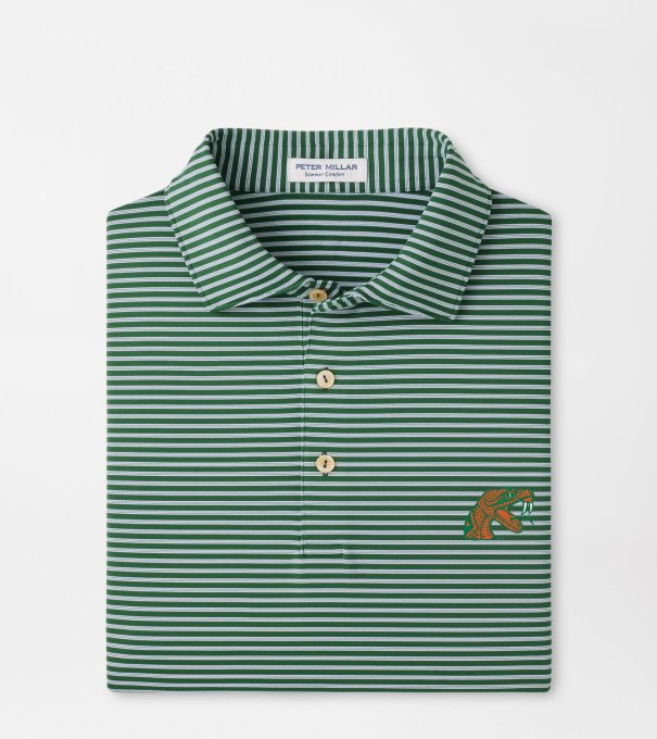 Florida A&M Tiebreaker Performance Jersey Stripe Polo in Green1