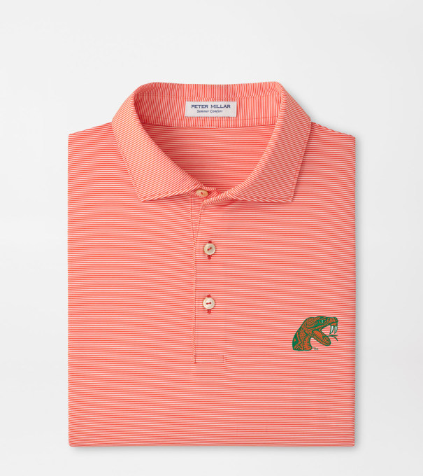 Florida A&M Jubilee Stripe Performance Polo in Orange6