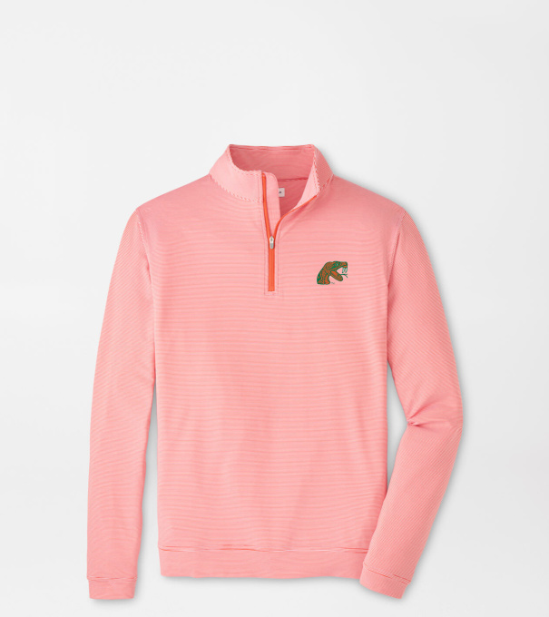 Florida A&M Perth Sugar Stripe Performance Quarter-Zip in Orange6/White