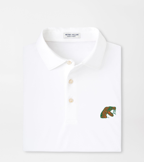 Florida A&M Solid Performance Jersey Polo in White