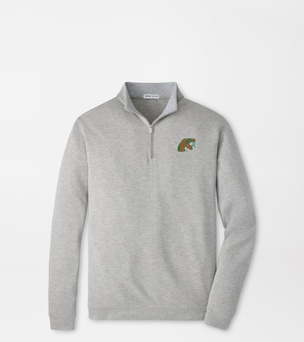 Florida A&M Crown Comfort Quarter-Zip Pullover in Light Grey