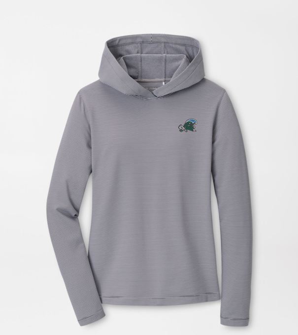 Tulane Green Wave Women's Pine Sugar Stripe Performance Hoodie in Iron