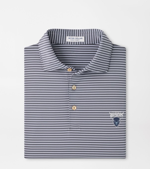 Howard University Tiebreaker Performance Jersey Stripe Polo in Iron