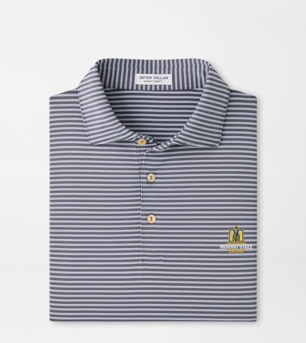 Murray State Tiebreaker Performance Jersey Stripe Polo in Iron