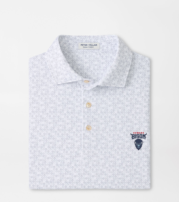 Howard University Bases Loaded Performance Jersey Polo in White