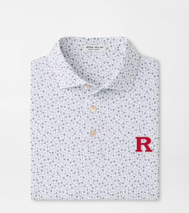 Rutgers Buzzer Beater Performance Jersey Polo in White