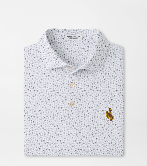 Wyoming Buzzer Beater Performance Jersey Polo in White