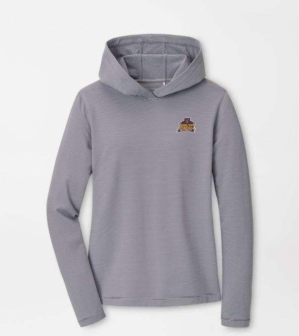 Shaw University Women's Pine Sugar Stripe Performance Hoodie in Iron