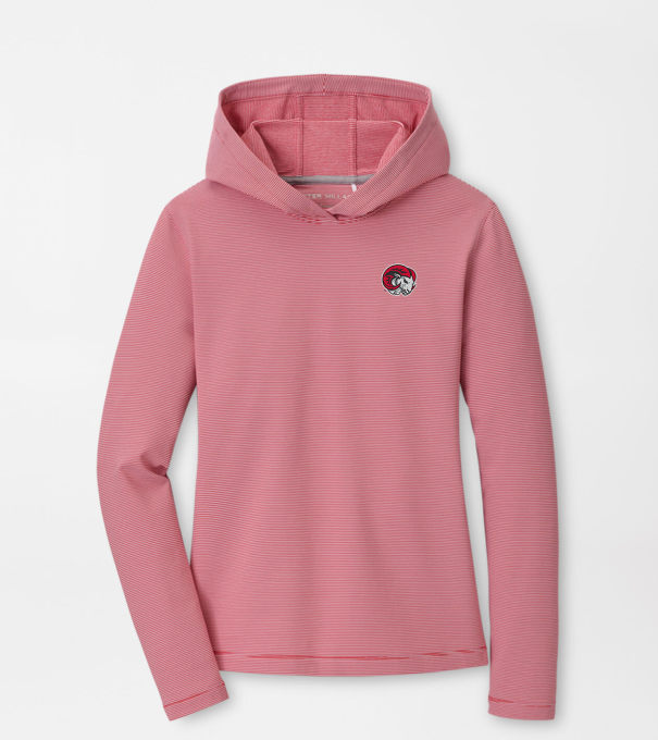 Winston Salem State Women's Pine Sugar Stripe Performance Hoodie in Red3