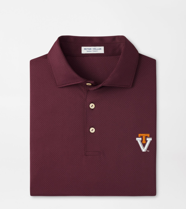 Virginia Tech Vault Hugo Performance Jersey Polo in Maroon3