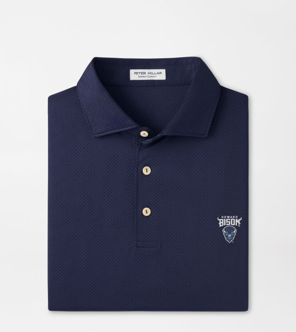 Howard University Hugo Performance Jersey Polo in Navy