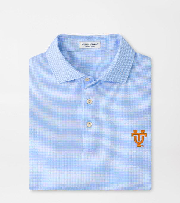 Tennessee Vault Border Performance Jersey Polo in Cottage Blue