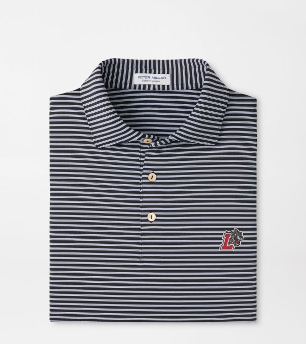 Lafayette College Tiebreaker Performance Jersey Stripe Polo in Black