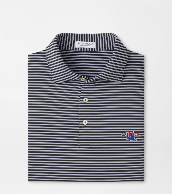 Louisiana Tech Tiebreaker Performance Jersey Stripe Polo in Black