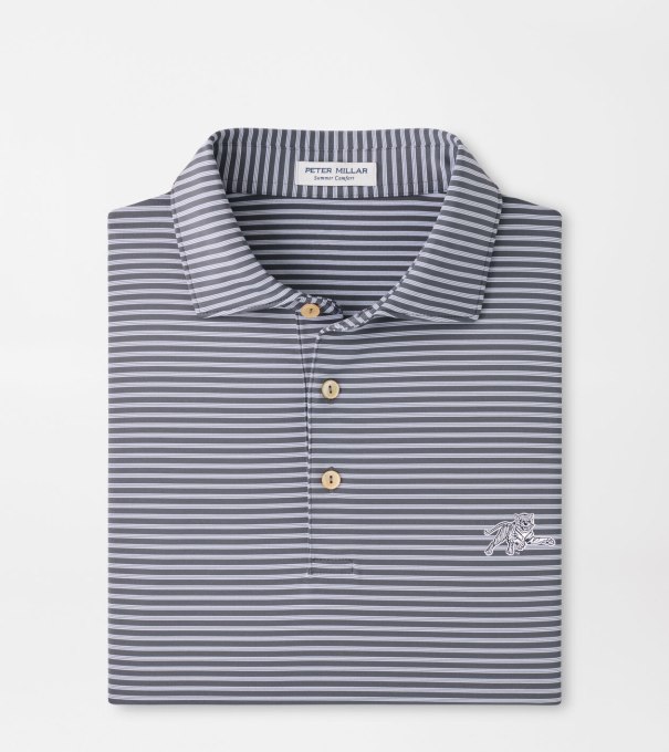 Jackson State Tiebreaker Performance Jersey Stripe Polo in Iron