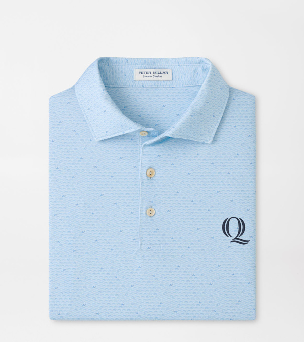 Quinnipiac On The Ball Performance Jersey Polo in PALE BLUE