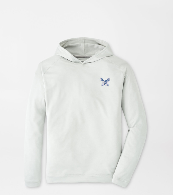 Hampton University Pine Performance Hoodie in British Grey