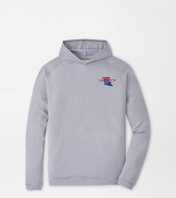 Louisiana Tech Pine Sugar Stripe Performance Hoodie in Iron