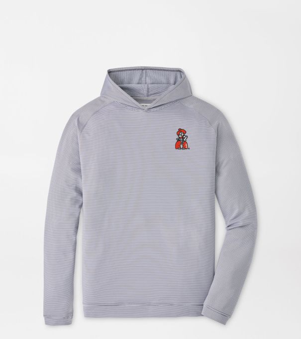 Oklahoma State Pistol Pete Pine Sugar Stripe Performance Hoodie in Iron