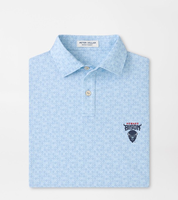Howard University Bases Loaded Youth Performance Jersey Polo in PALE BLUE
