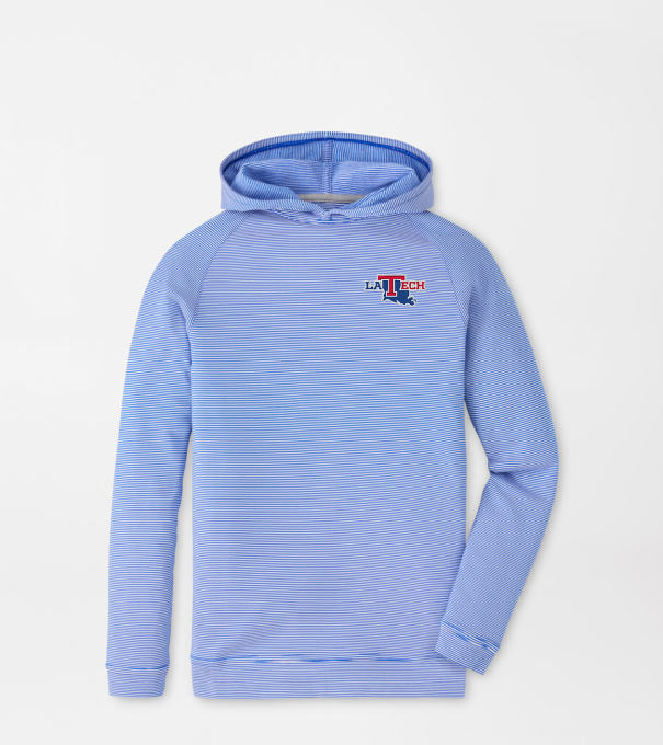 Louisiana Tech Pine Youth Sugar Stripe Performance Hoodie in Blue3