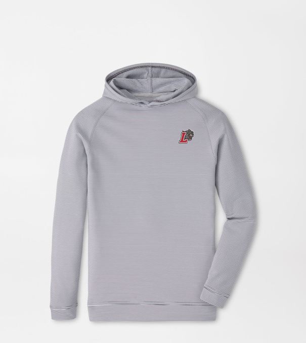 Lafayette College Pine Youth Sugar Stripe Performance Hoodie in Iron