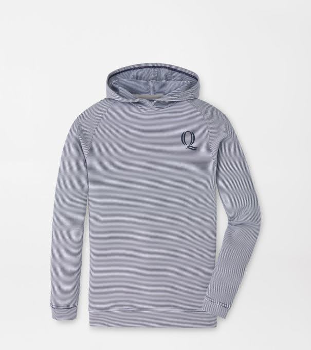 Quinnipiac Pine Youth Sugar Stripe Performance Hoodie in Navy