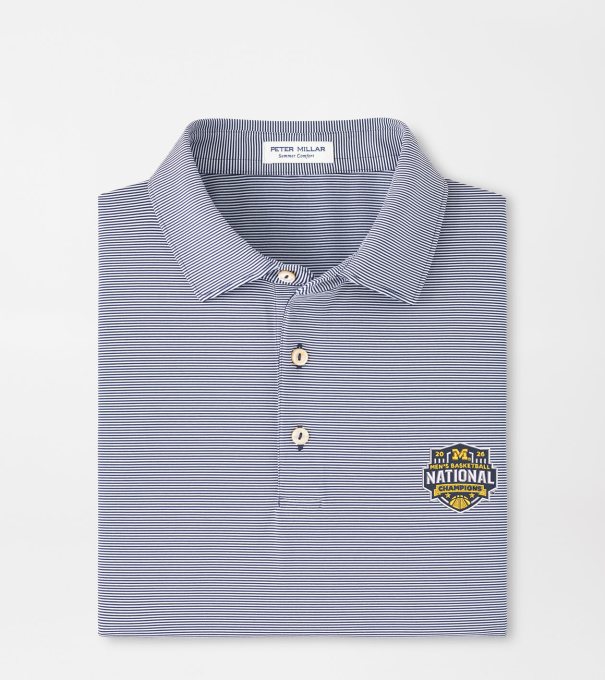 Michigan National Champion Jubilee Performance Jersey Polo in Navy