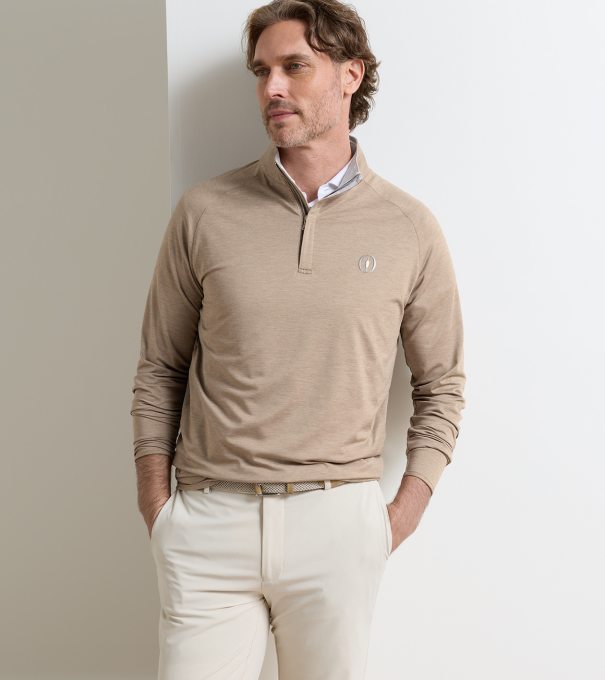 The Open Stealth Performance Quarter-Zip in BISCOTTI