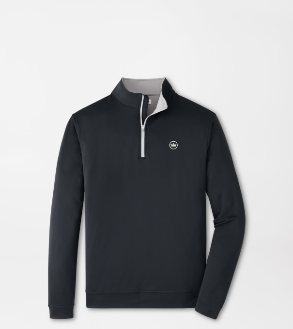 Crown Seal Logo Perth Performance Quarter-Zip in Black