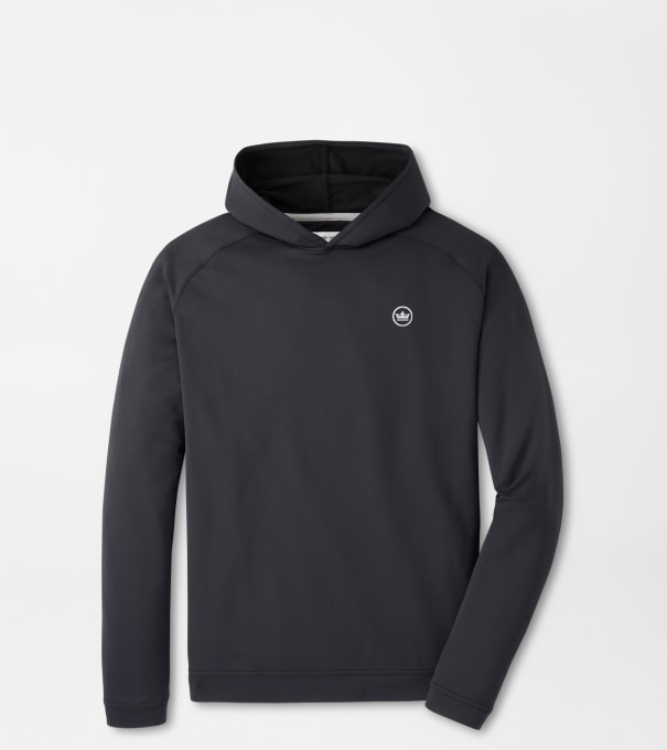 Crown Seal Logo Pine Performance Hoodie in Black