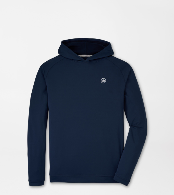 Crown Seal Logo Pine Performance Hoodie in Navy