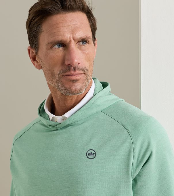 Crown Seal Logo Pine Performance Hoodie in FRESH MINT