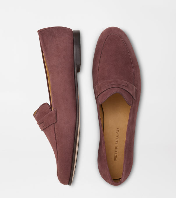 Amble Suede Penny Loafer in OX BLOOD
