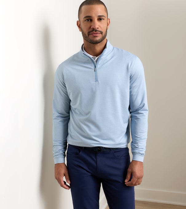 Perth Basketweave Performance Quarter-Zip in LAKESIDE