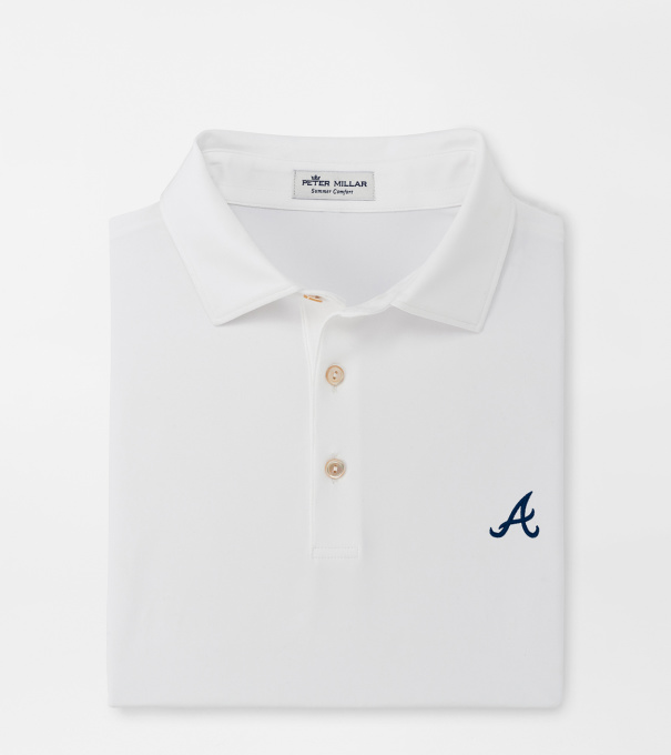 Atlanta Braves Solid Performance Jersey Polo in White