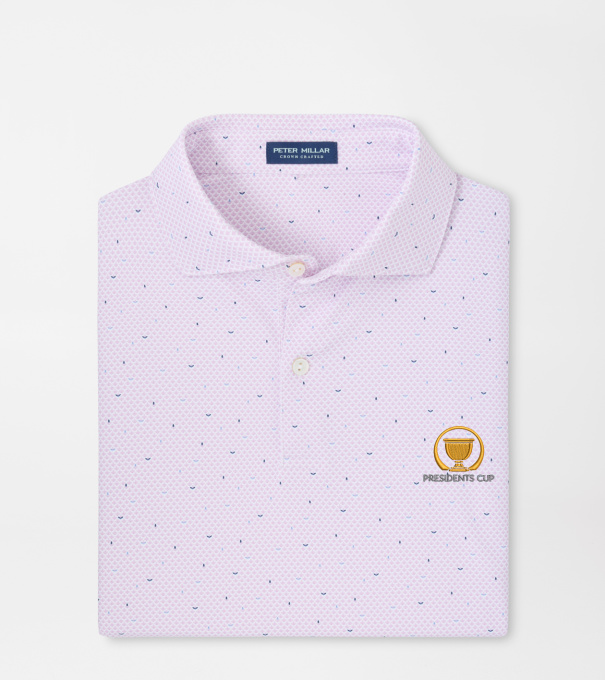16th President's Cup Endives Performance Jersey Polo in WHITE / SOFT ORCHID
