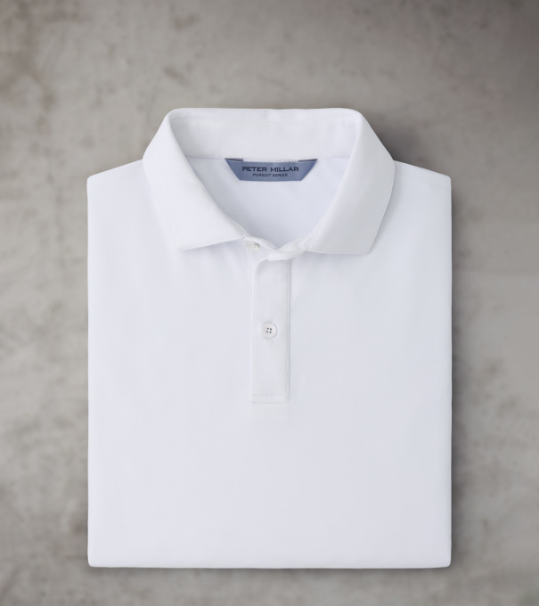 Pursuit Short-Sleeve Piqu&eacute; Polo in White