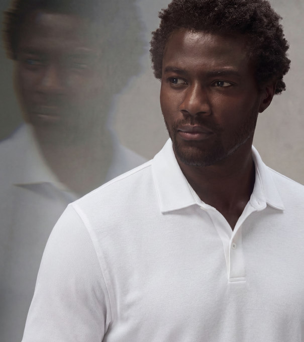 Pursuit Short-Sleeve Piqu&eacute; Polo in White