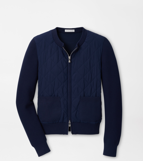 Coolspun Lite Cotton Hybrid Cardigan in Navy