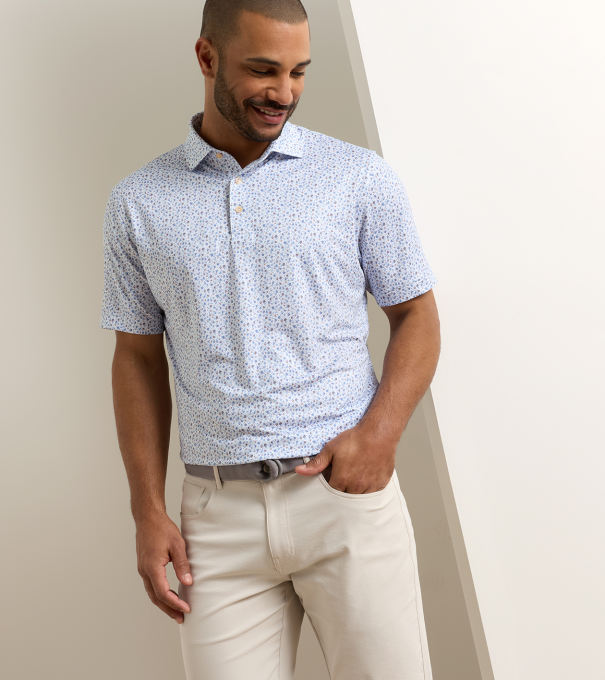 Ranch Water Performance Jersey Polo in White