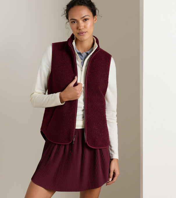 Tilly Bonded Sherpa Gilet in OX BLOOD