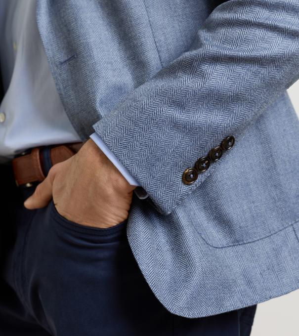 Cypress Herringbone Soft Jacket in WINDY BLUE